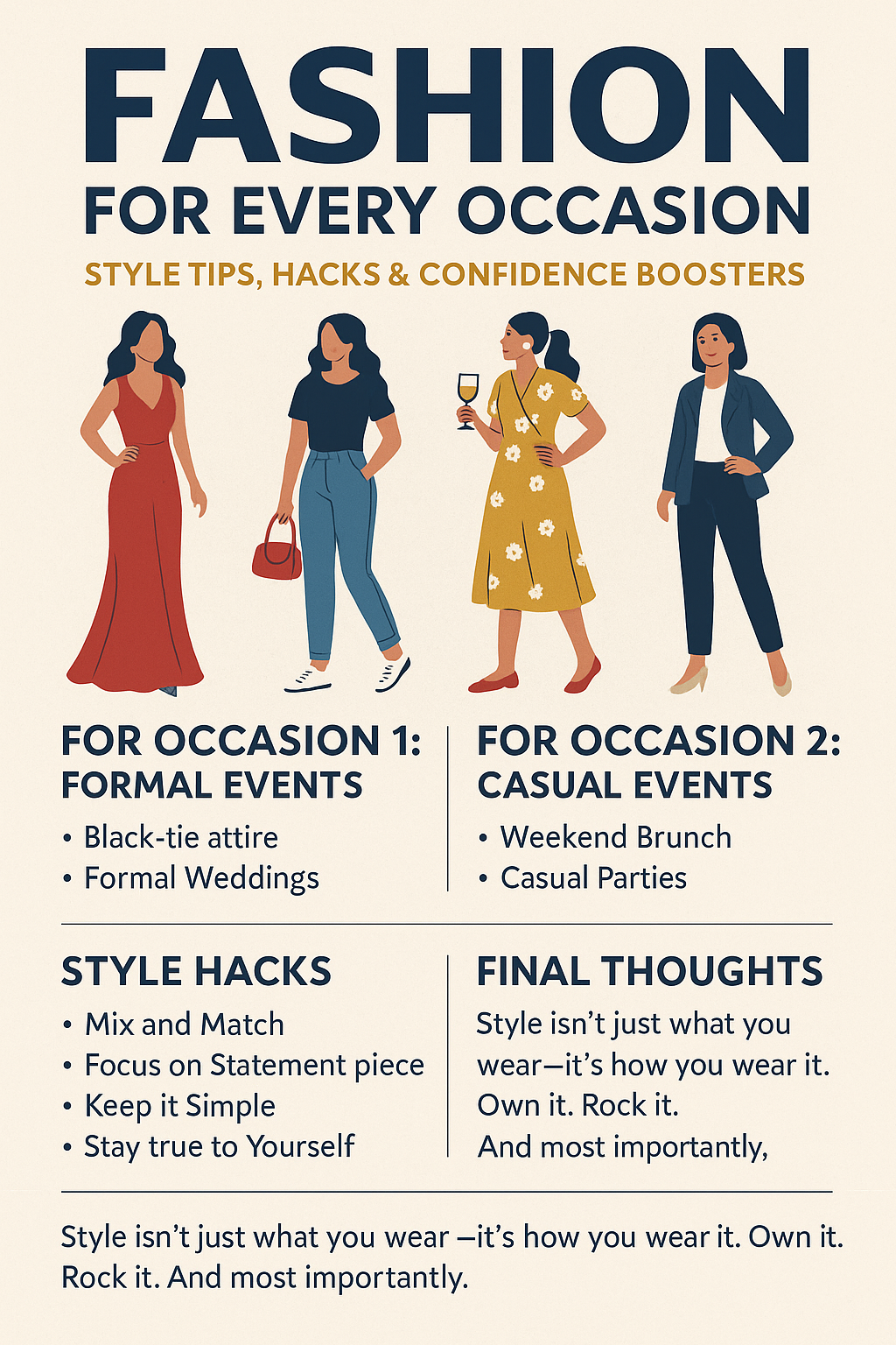 Fashion for every occasion:style tips,hacks and confidence boosters
